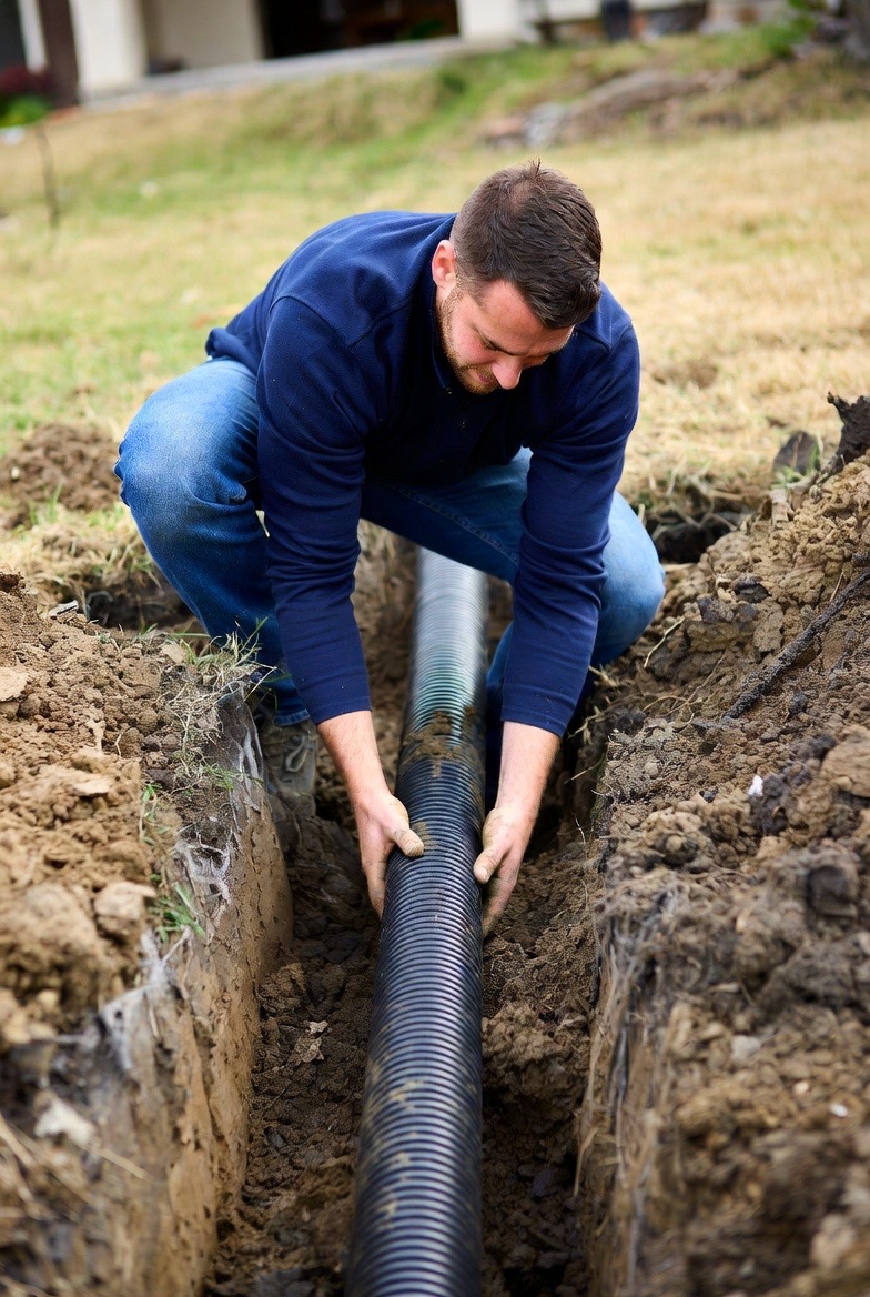 French drain trench