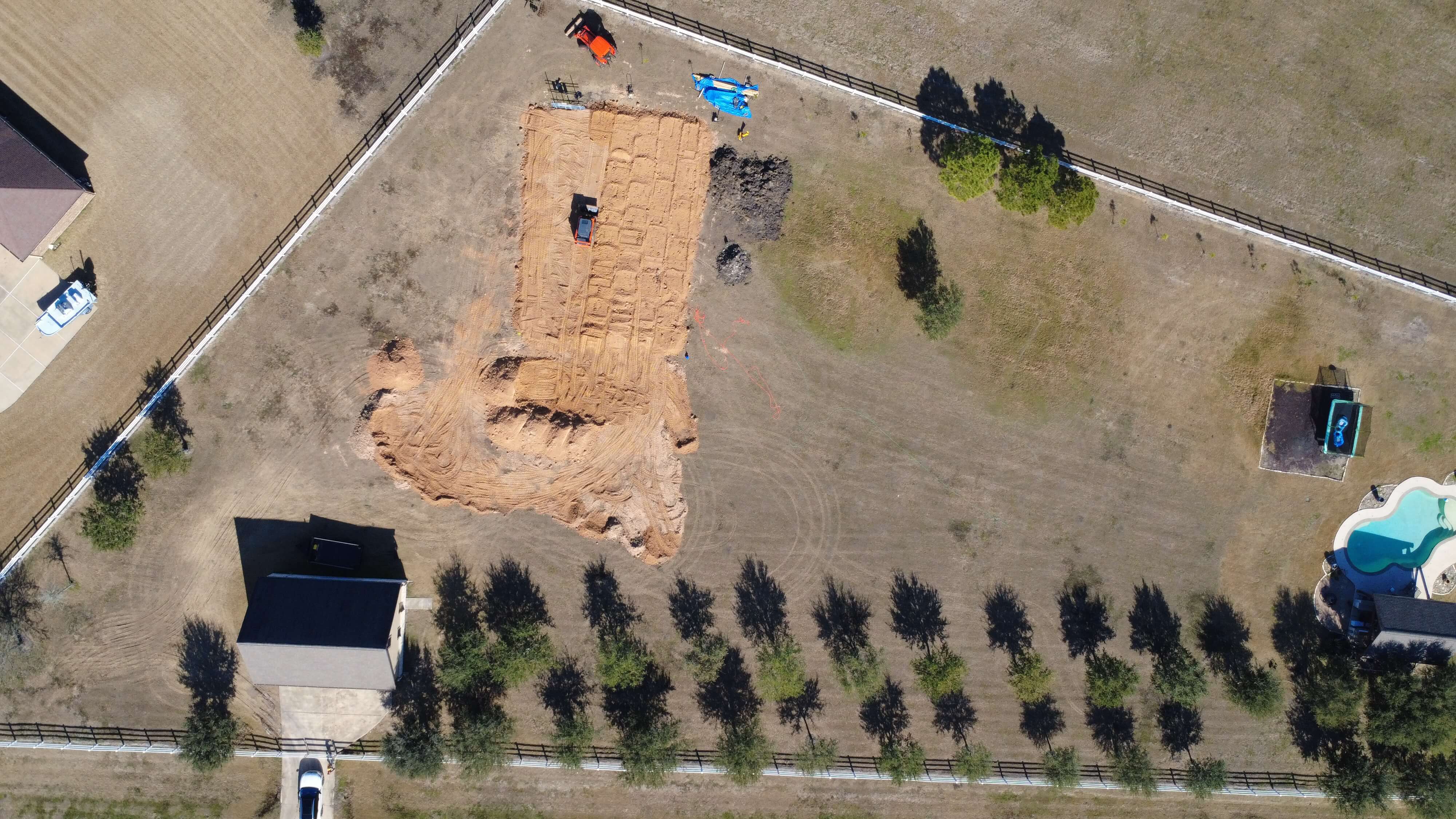 Aerial view — active site prep